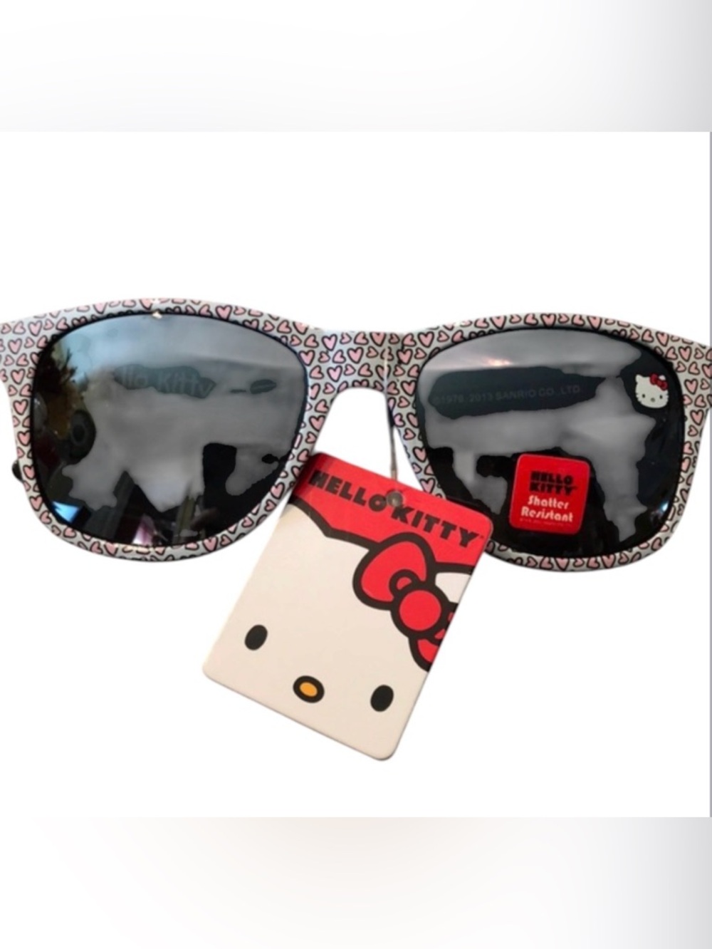 Hello Kitty Heart Print Sunglasses junior/adult Pink and White